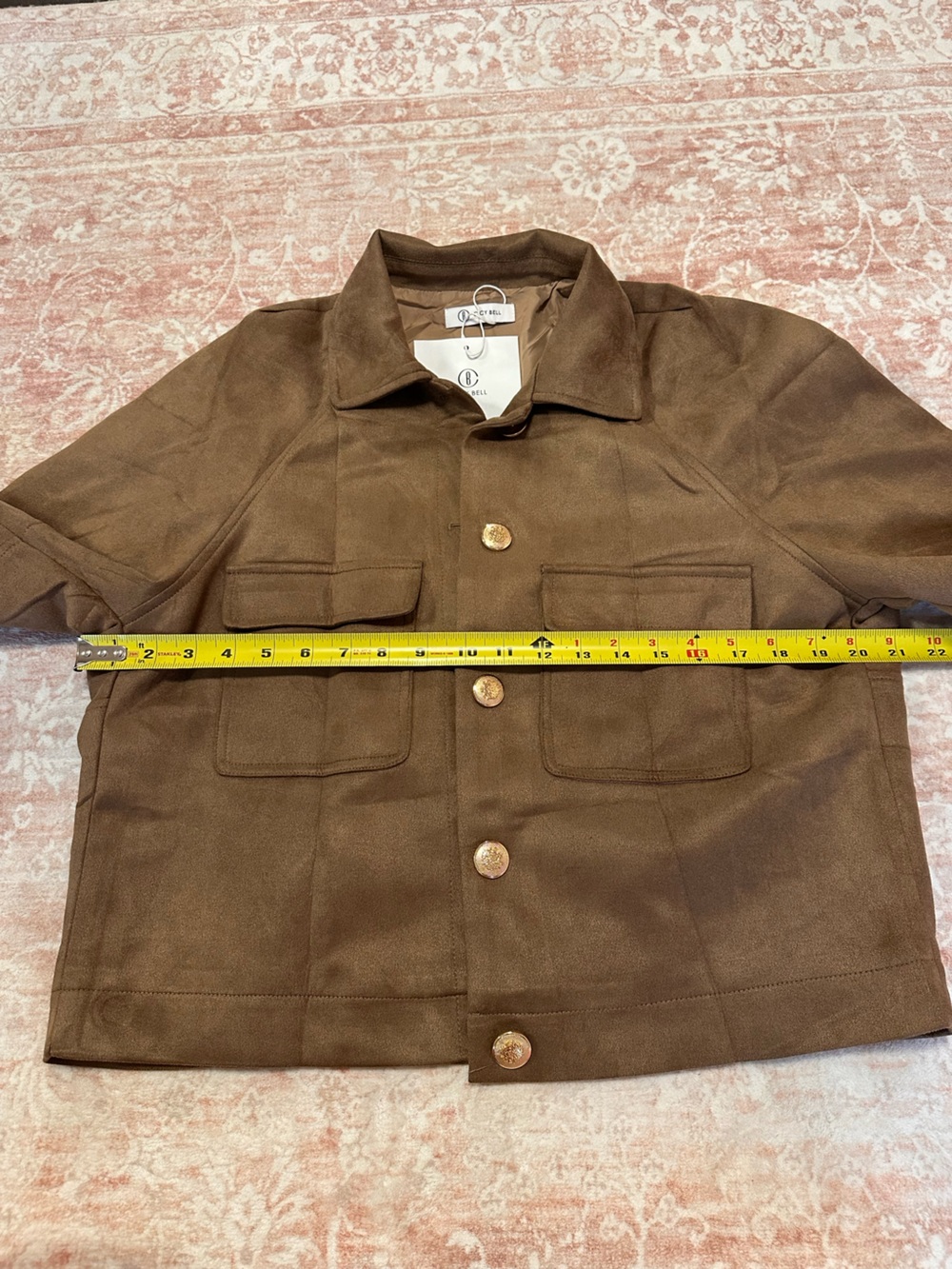 NWT 🤎 Buttoned Faux Suede Jacket - Picture 11 of 14